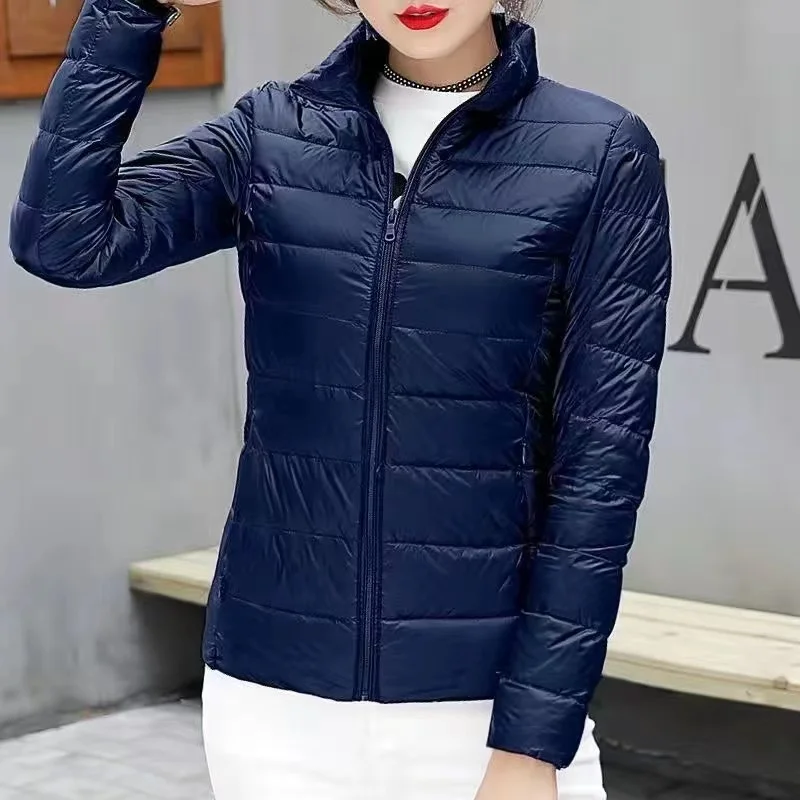 2024New Fashion Female Cold Jacket Women Winter Light White Duck Down Jacket Slim Puffer Jacket Portable Windproof Down Coat Top