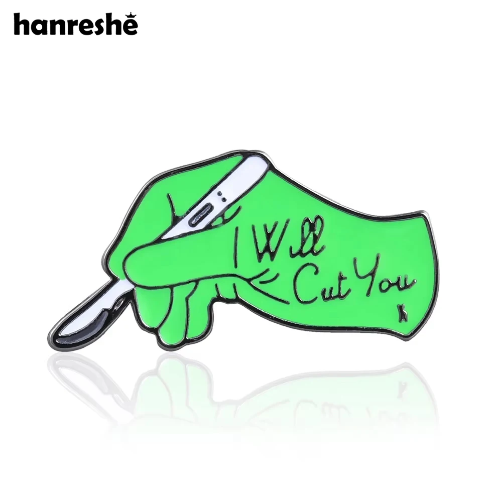 

Hanreshe Funny Medical Scalpel Brooch Surgeon I Will Cut You Creative Enamel Lapel Pin Badge Gift Medicine Jewelry for Nurse