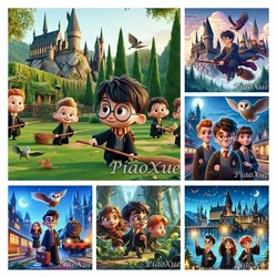 5D Diy Diamond Art Painting Harry Potter Cartoon Magic Castle Snowflake Mosaic Embroidery Jewelry Cross Stitch Kit Kids Gift