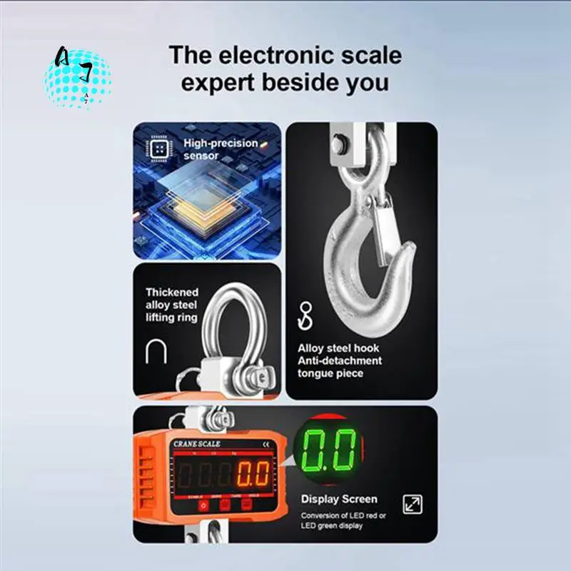 

A07F-Digital Crane Scale 1500KG Industrial Hanging Scale,Portable Scale Industrial Heavy Duty Crane Scale