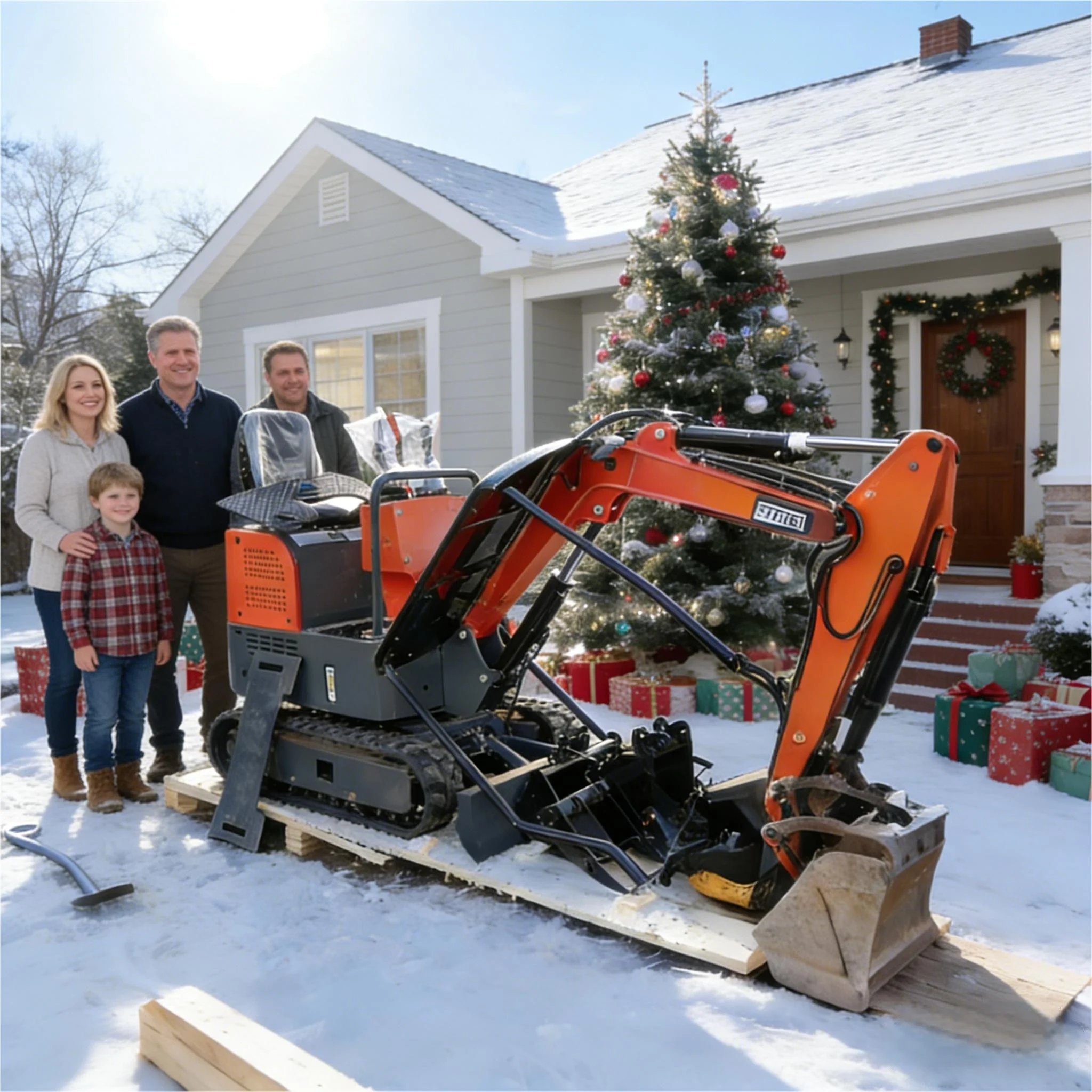 حفارة صغيرة مدمجة 1.2 طن مناسبة للمزارع العائلية والحدائق محرك ديزل مخصص حفار صغير متين وموثوق