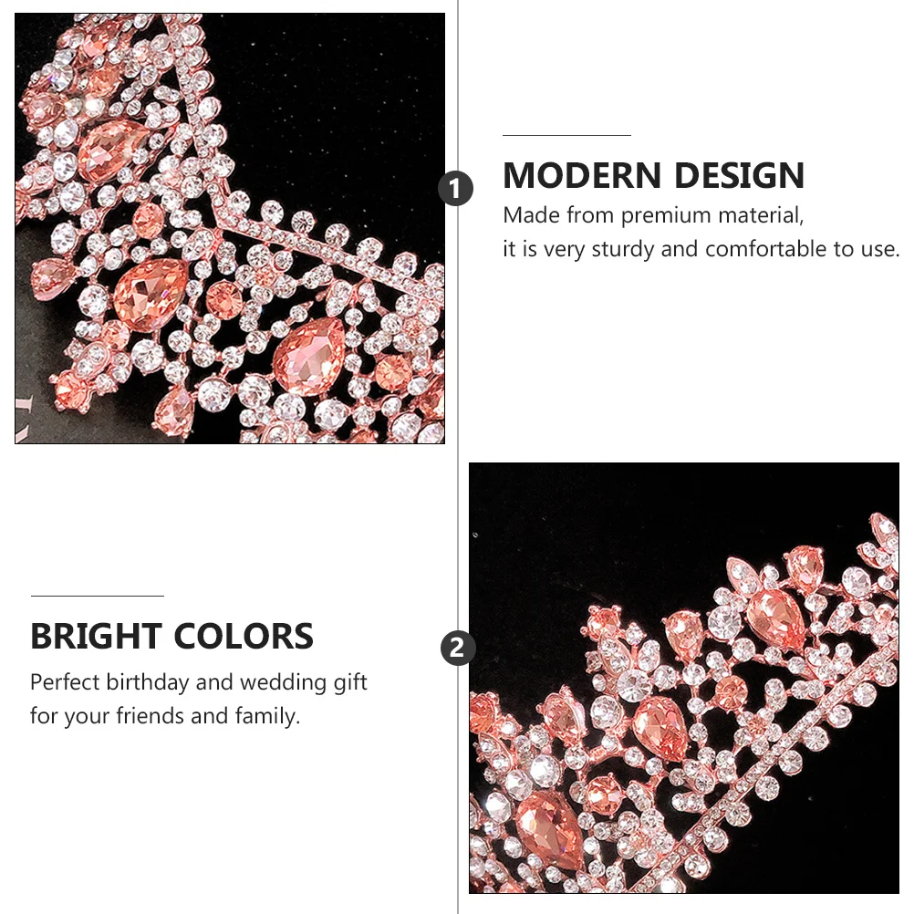 

Exquisite Rose Gold Korean Rhinestone Wedding Crown Bridal Crown Elegant Headpiece for Bride Bridal Crowns for Wedding