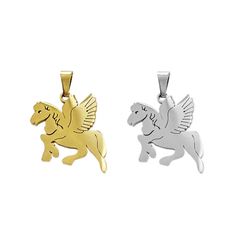 Wholesale 10pc/lot DIY Cute Angle Horse Unicorn Stainless Steel Animal Charms Pendant For Kids Making Jewelry Customized Items