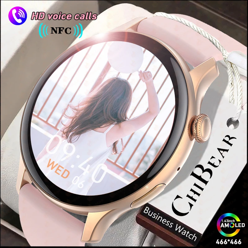 

AMOLED HD Screen Fashion Smart Watch Women's Health Monitoring AI Voice Assistant NFC Bluetooth Call Smartwatches Android IOS