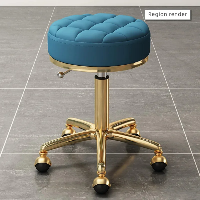 Vintage Fashion Swivel Stool Barber Shop Bench Golden Hairdressing Chair Massage Clinic Office Home Seat Cadeira Salon Furniture