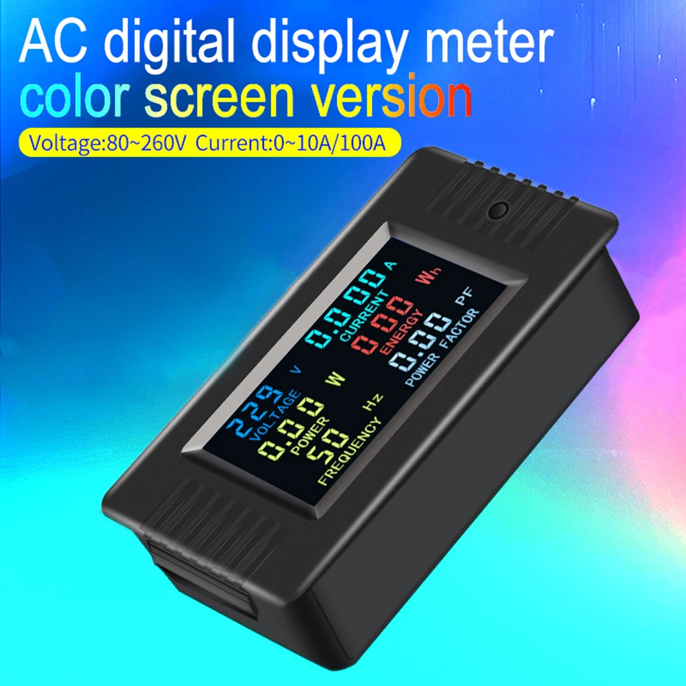 PZEM-022 AC 80-260V 0-100A 22000W Color Screen Multifunctional Power Detector Voltage And Current Meter Power Capacity Meter