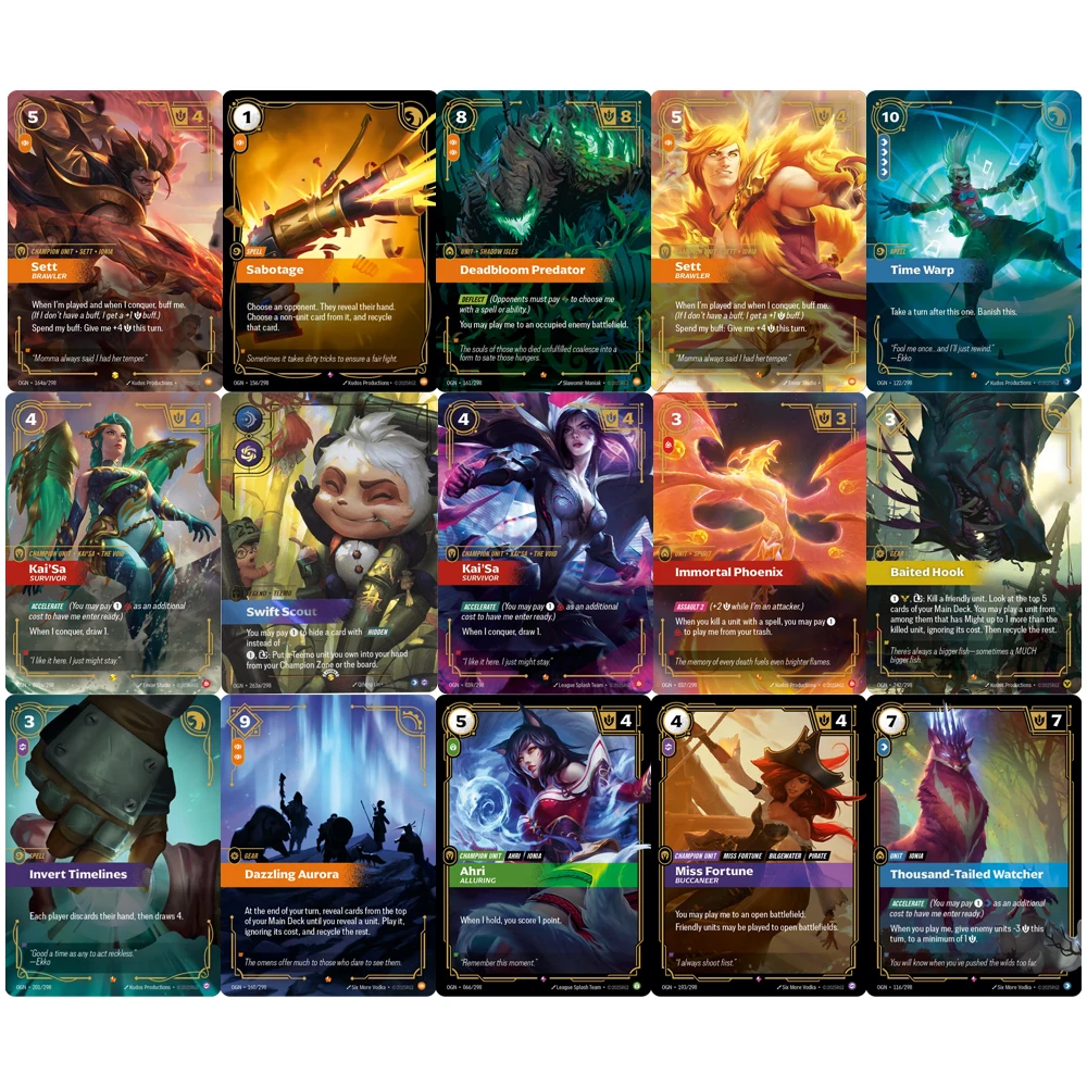 DIY League Of Legends Sammelkarten Sett Time Warp Ahri Baited Hook TCG Strukturierte Sammelkarten Hochwertige Geschenkkarten