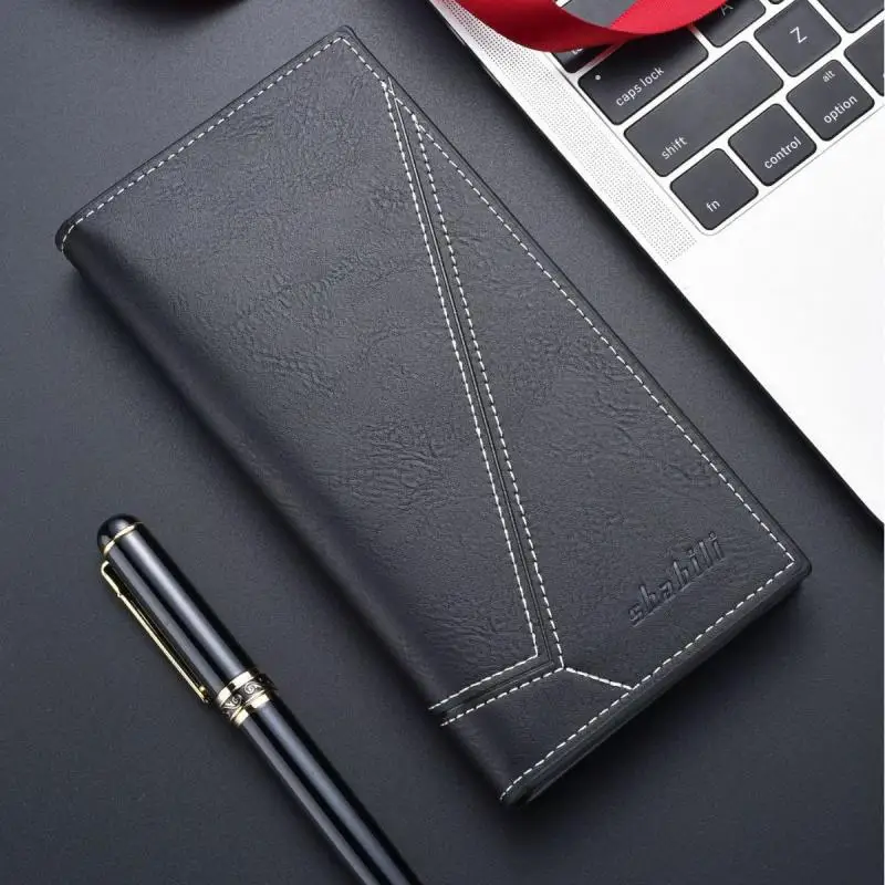 

Designer men's classic retro new long Korean version niche fashion wallet leather clip high-end wallet straight plate wallet