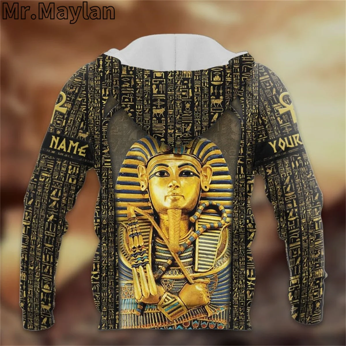 PHARAOH THE KING OF ANCIENT EGYPT INSIDE OUT DESIGN 3D Unisex Hoodie Men Sweatshirt Street Zip Pullover Casual Jacket Tracksuits