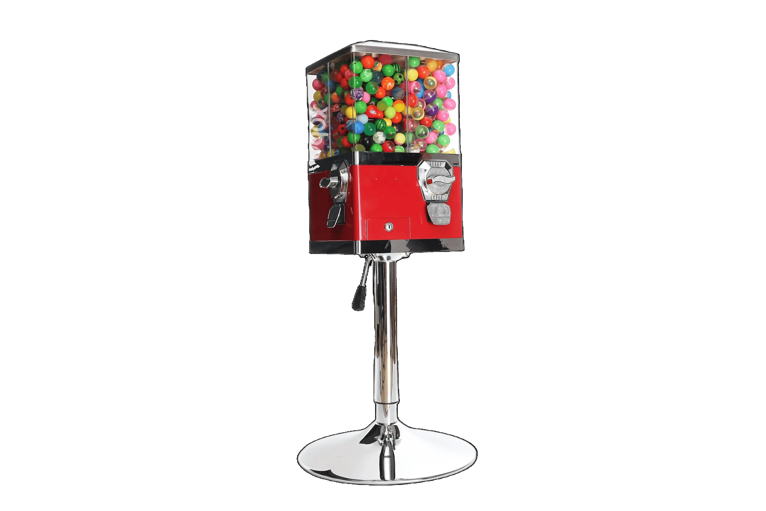 Wholesale Factory Price 4 Head Coin Operated Gumball Vending Machine Mini Commercial Candy Dispenser With Stand for Kids