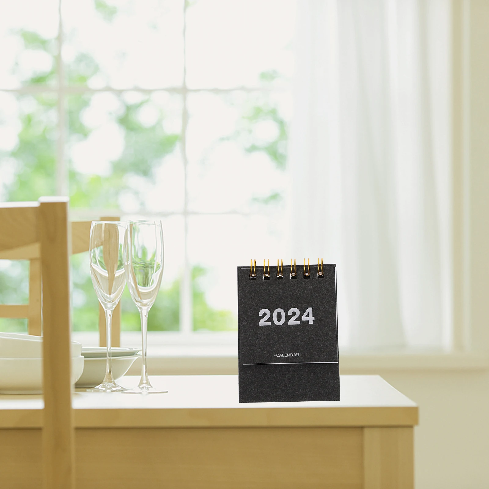 

Mini Desk Calendar 2024 Black Monthly Planner Cute Digital naments Office Gift Creative Small St Home Decor