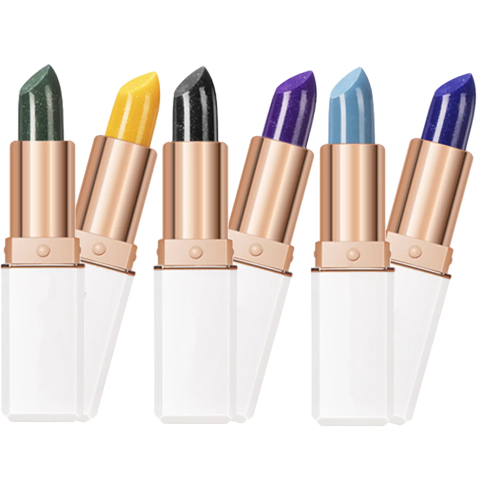 مجموعة أحمر شفاه متغيرة الألوان مكونة من 6 قطع للنساء، ملمع شفاه حساس لدرجة الحرارة صديق للبشرة وخفيف الوزن ومحمول للمهرجانات اليومية