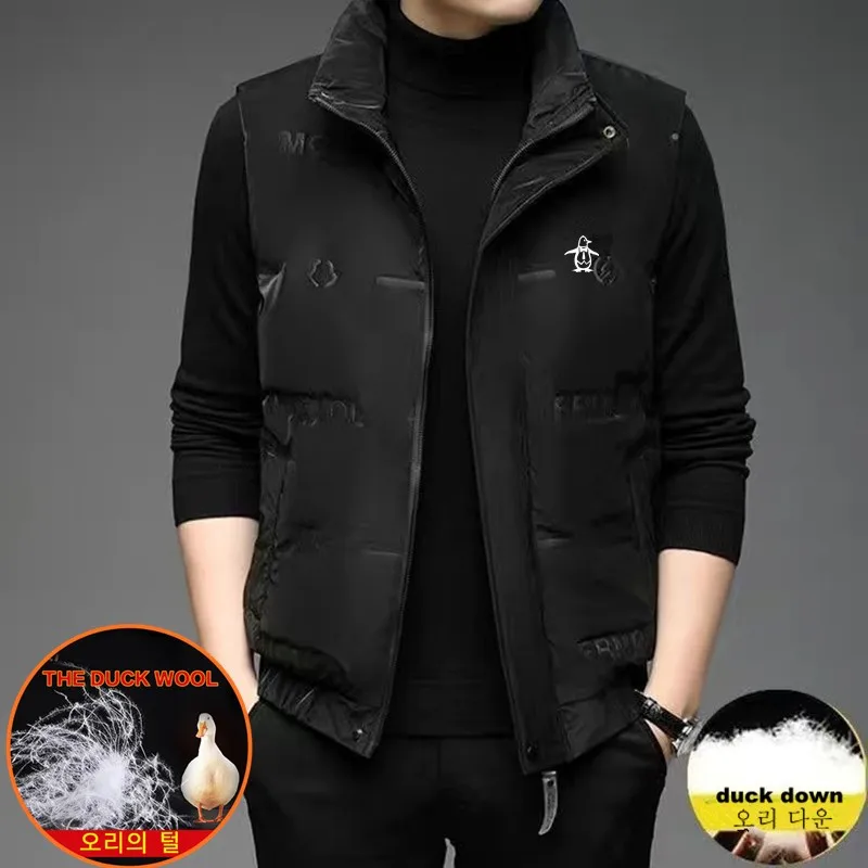 

Winter Golf Jackets Vest For Men White Duck Down Jacket Golf Coatst Keep Warm Waistcoat Golf Wear Men Duck Feather Clothing 골프웨어