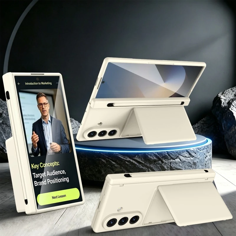2-in-1-Kickstand-Kartenhalterhülle mit Scharnierschutz für Samsung Galaxy Z Fold 8 Ultra 7 6 5 4 3, harte Vollschutzhülle, kratzfest