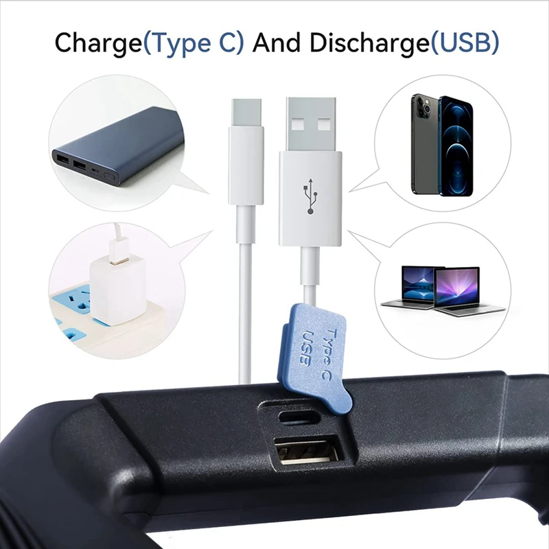 1 Set 8000 Lumen Flashlight Portable Solar Flashlight 2400Mah Large Capacity Flashlight