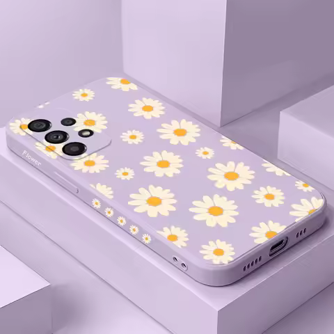 Corrugated Daisy Case For Samsung Galaxy A73 A53 A33 A23 A13 A03 A72 A52 A52S A32 A22 A12 A02 A02S A71 A51 A31 A21S 4G 5G Cover