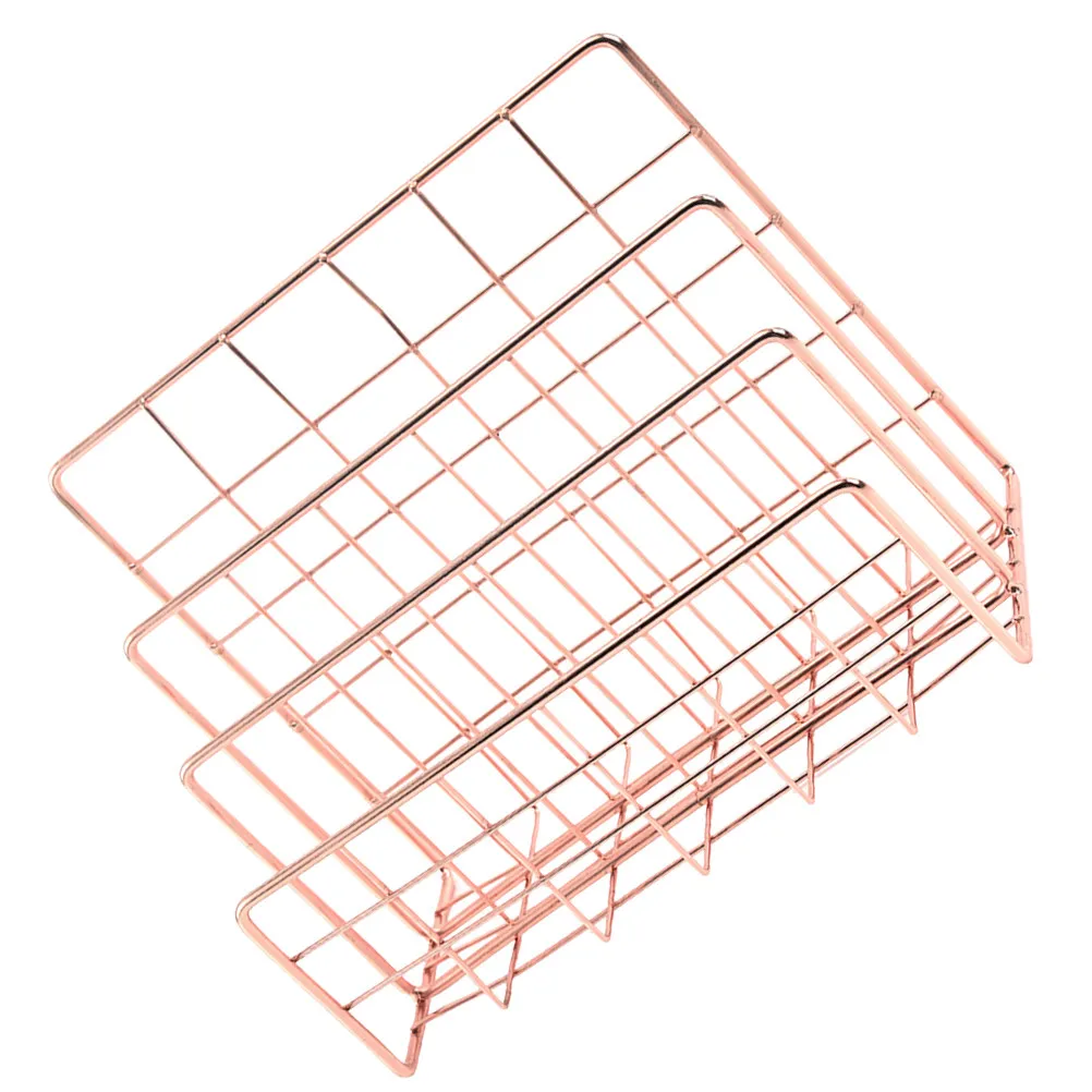 1Pcs Iron Desktop File Rack 3 Tier Vertical Metal Organizer for Documents Letters Papers Office Home Desk Space Saving File