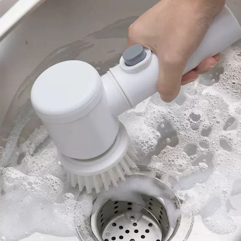 Cepillo de limpieza eléctrico multifuncional para cocina y baño-Depurador inalámbrico de mano para platos, ollas y sartenes