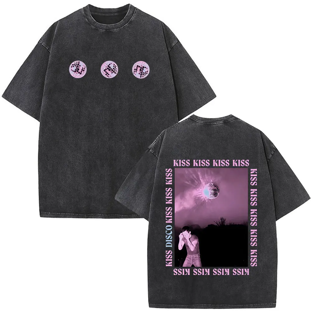 Kiss All The Time Disco Occasionally 2026 Album Vintage Washed T-shirt Men Women Clothing Fashion Hip Hop Short Sleeves T Shirts