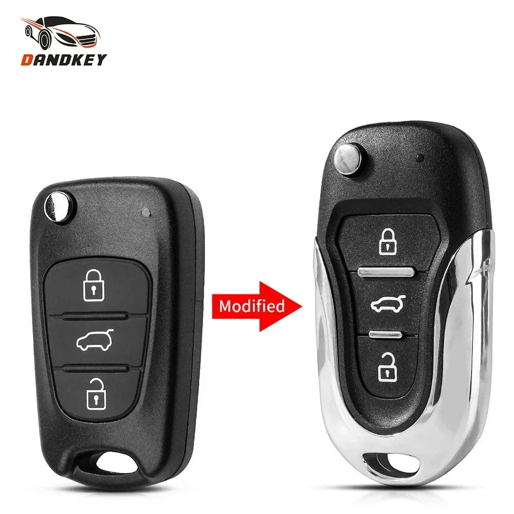 

Dandkey ModifiedFlip Remote Auto Car Key Shell For Kia Rio 3 Picanto Ceed Cerato Sportage K2 K3 For Hyundai I20 I30 IX35 I35