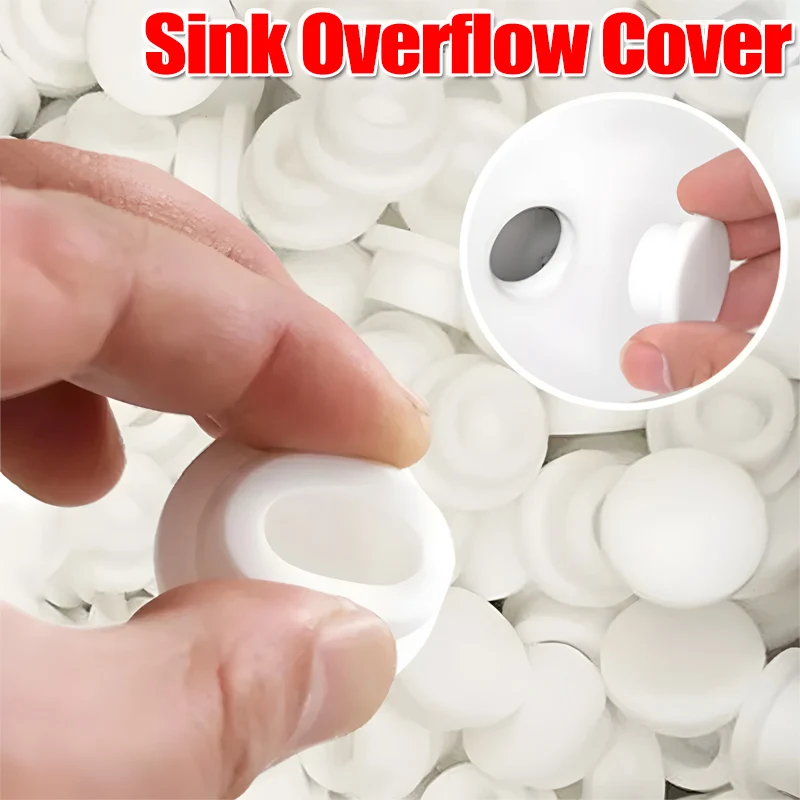 10/1PCS Sink Overflow Cover Kitchen Wash Basin Trim Round Plug Bathroom Bath Drain Cap Remplacement Overflow Hole Ring Covers