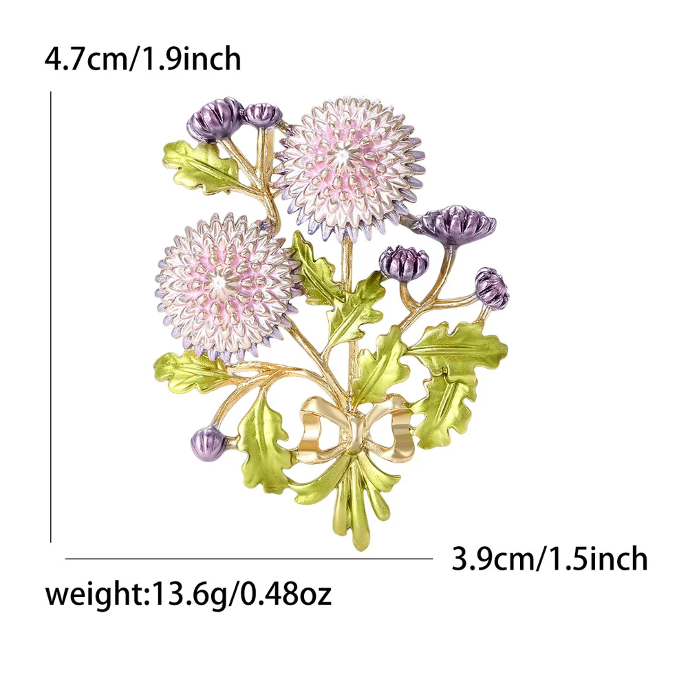 Fresh Enamel Dandelion Brooch Exquisite Plant Flower Dandelion Pin Exquisite Coat Suit Pins Brooches Decoration Accessories