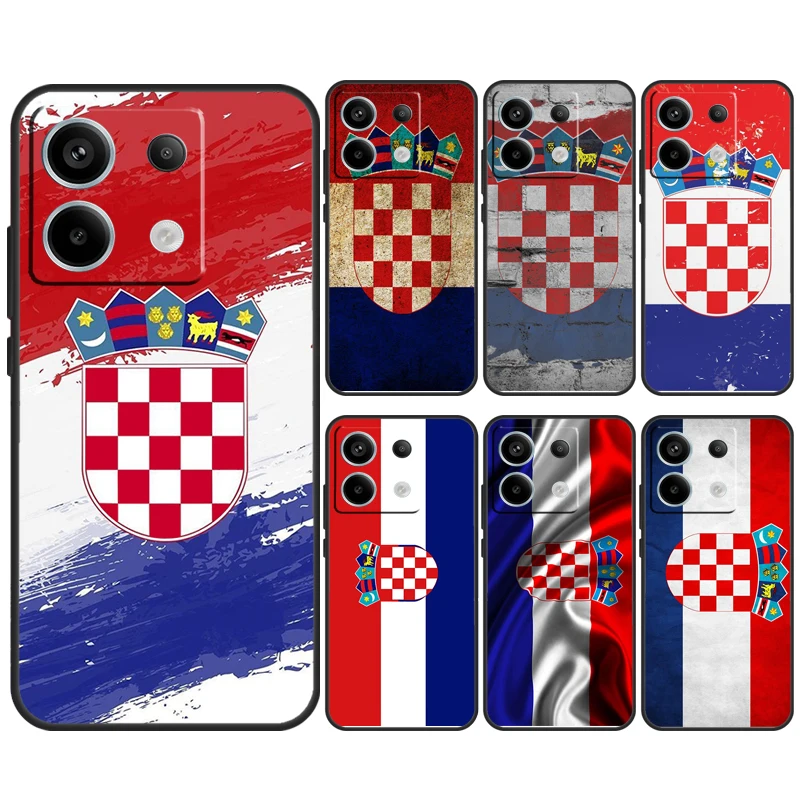 Croatia Flag Case for Xiaomi Redmi 13C 12C 10C 10A 9C Note 12 13 10 8 9 11 Pro 12S 10S 11S Phone Cover