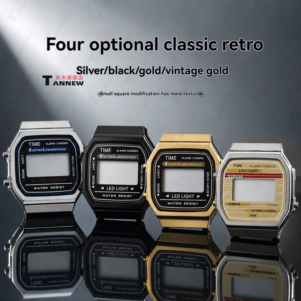DIY Replacement Stainless Steel Case for Casio Vintage Square A158 A168, Metal Retro Watch Case Mod Kit