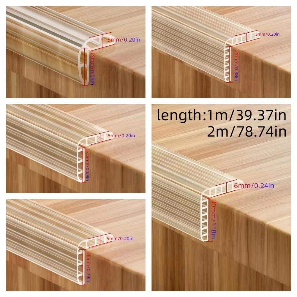 1PC 1m/2m Transparent Anti-collision Strip Table Edge Protection Strip Furniture Corner Protection Bumper Tape Wall Corner