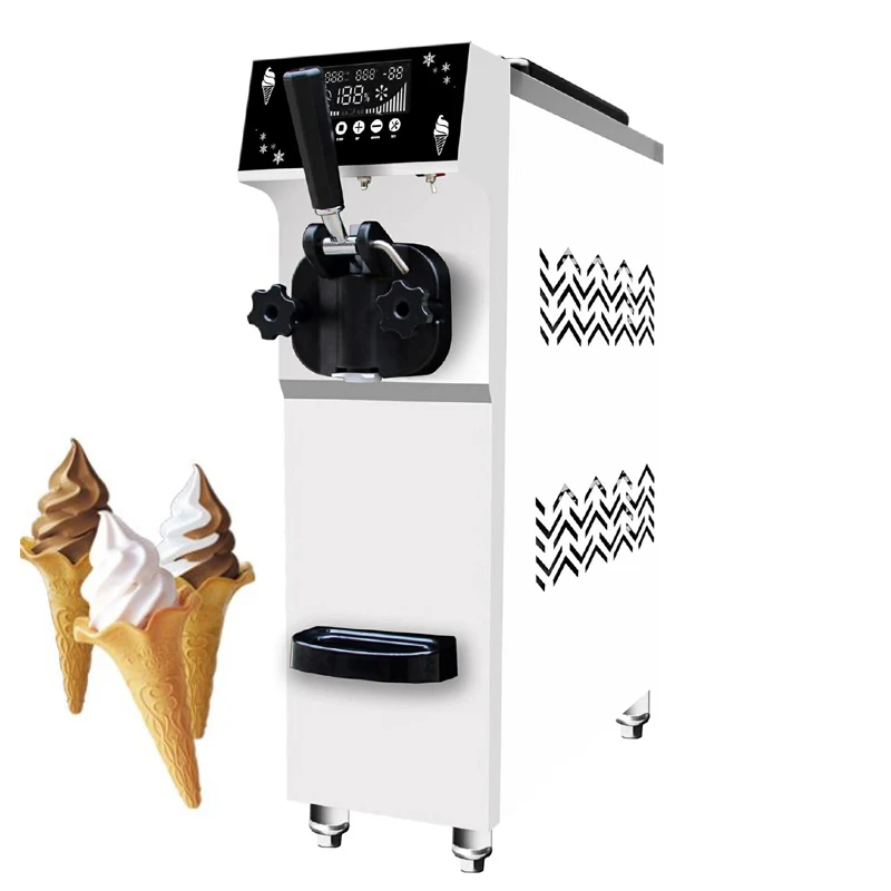 

Single Head Soft Ice Cream Machine Small Fully Automatic Frozen Yogurt Machine Digital Display Screen 220V/110V Customized