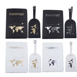 1Set Black White Lovers Couples PU Leather Passport Cover Case Holder Travel Accessories Wallet for Women For Men