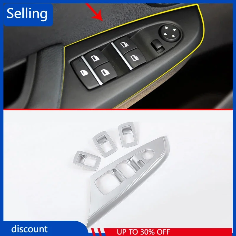 

For BMW X3 X4 F25 F26 2012-2017 Car Accessories 4 Pcs ABS Matte Chrome Window Button Switch Decor Armrest Panel Refit Stickers