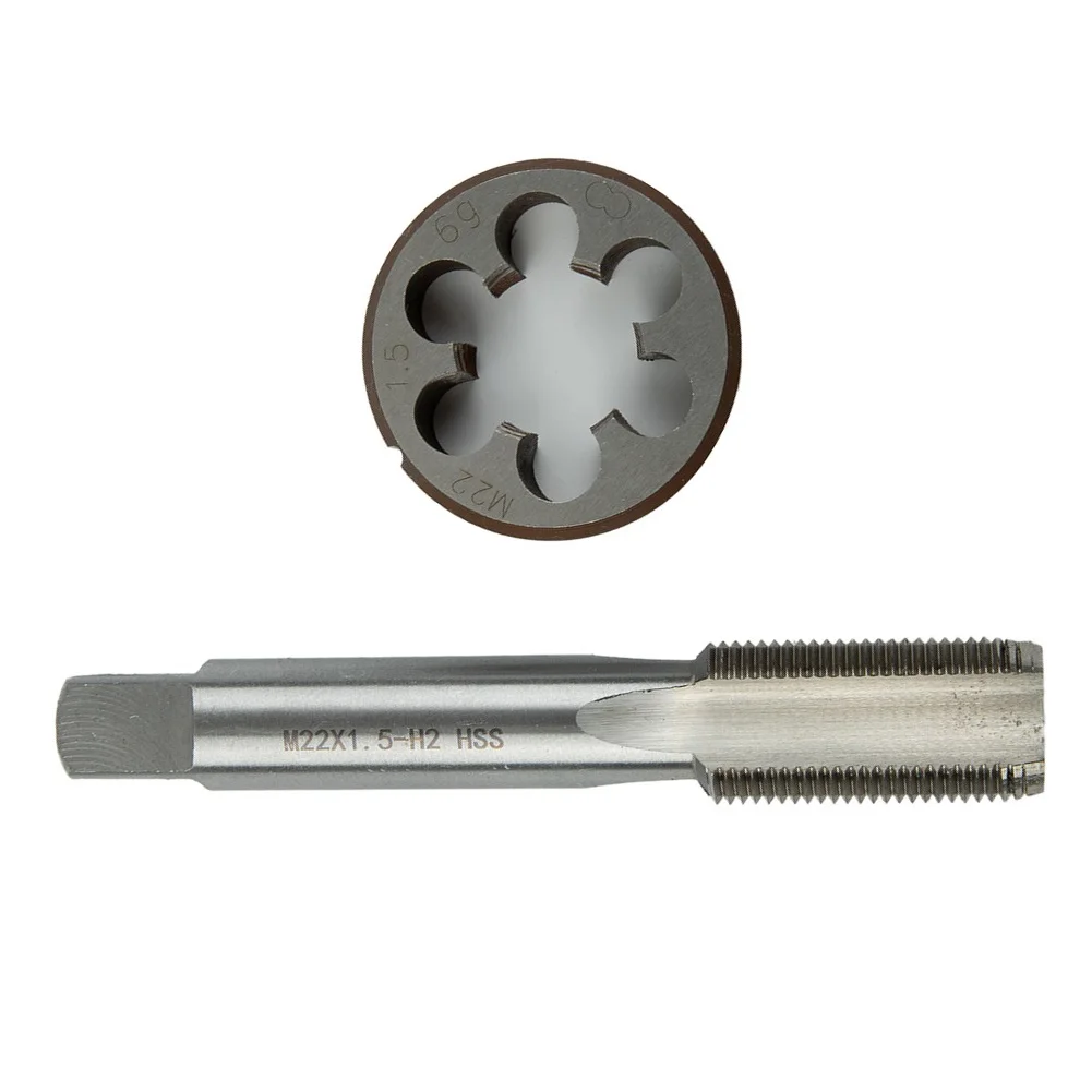 

HSS M22 X 1.5mm Tap & M22 X 1.5mm Die Metric Thread Right Hand High Speed Steel Tools Accessories Household DIY