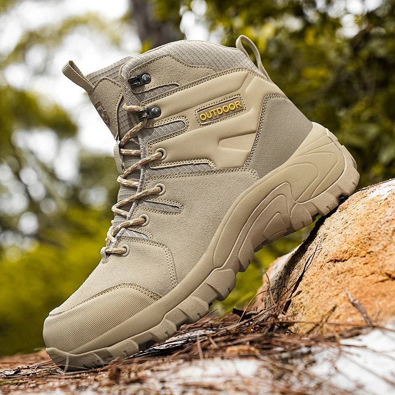 

Men's Desert Boots Outdoor Non-slip Tactical Boots Hiking Desert Ankle Hunting Shoes Work Safty Men Boots Botines Zapatos Male