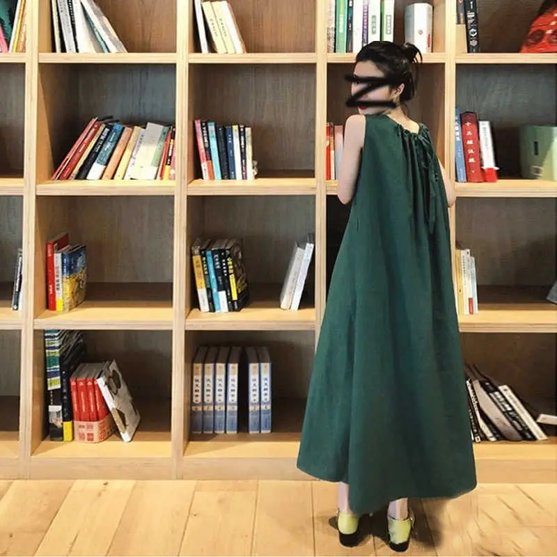 Seksowne szelki zwężana sukienka letnia 2025 letnia sukienka bez rękawów moda sukienki w jednolitym kolorze wakacyjne szaty X-line