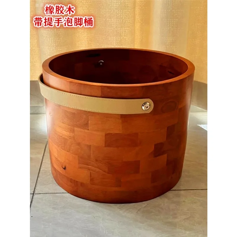 Foot bucket with handle, cedar wood foot basin, oak foot bathtub, durable solid wood foot basin, mortise and tenon structure