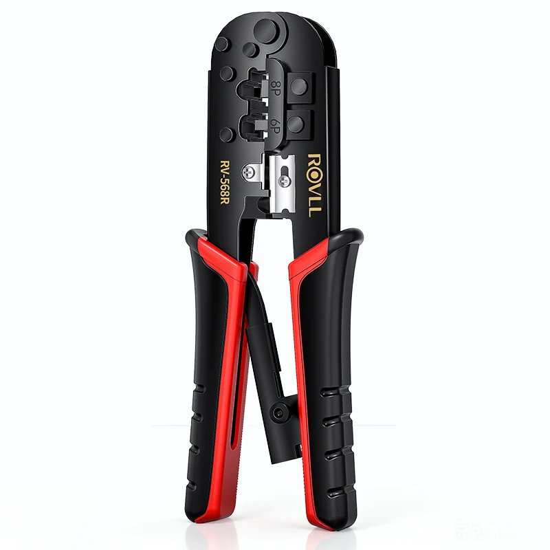 ROVLL RJ11 RJ12 RJ45 Crimping Tool Ethernet Network LAN Cable Crimper Cutter Stripper Plier for Cat5 Cat5e Cat6 6P 8P 8P8C