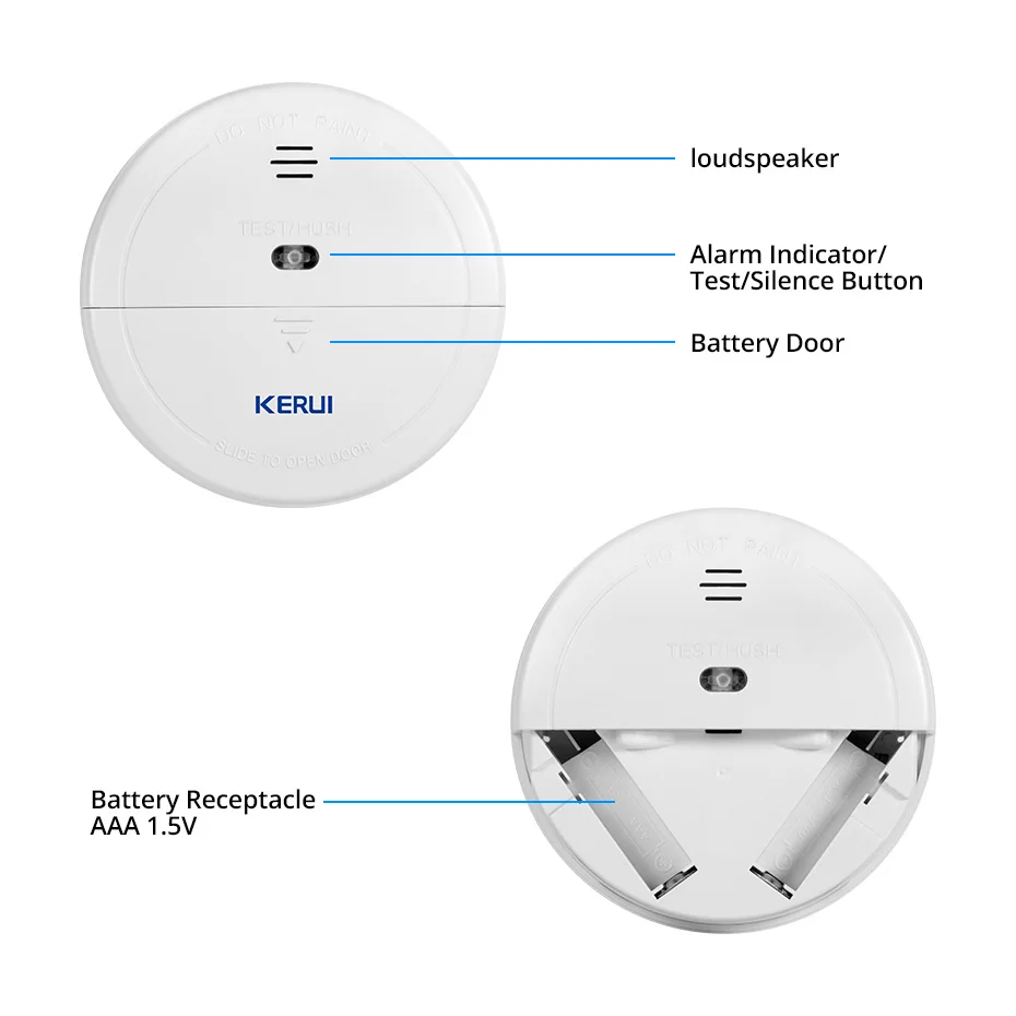 KERUI 433MHZ Home Kitchen Segurança Detector De Fumaça Sem Fio Sensor De Incêndio Alarme Para W181 W204 W184 GSM Wifi Sistema De Alarme