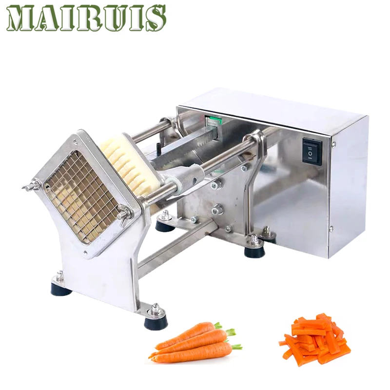 Electric French Fries Cutter 6/9/13Mm Automatic Potato Chips Slicer Carrots Cutter Vegetable Shredding Machine