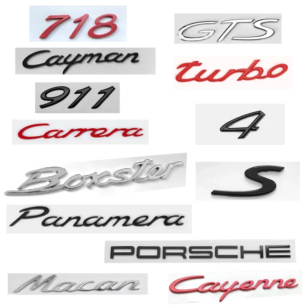 3D матовая Эмблема для заднего багажника автомобиля, креативное украшение, наклейка с буквами и логотипом для Porsche Turbo/GTS/Macan/Panamera/Boxster/Porsche 3D матовая Эмблема для заднего багажника автомобиля, креативное украшение, наклейка с буквами и логотипом для Porsche Turbo/GTS/Macan/Panamera/Boxster/Porsche