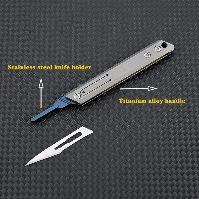 Fast Open Titanium Alloy Scalpel Steel G10 Folding Knife Outdoor Survival Camping Portable EDC Tool 10 Blade Free Bottle Opener