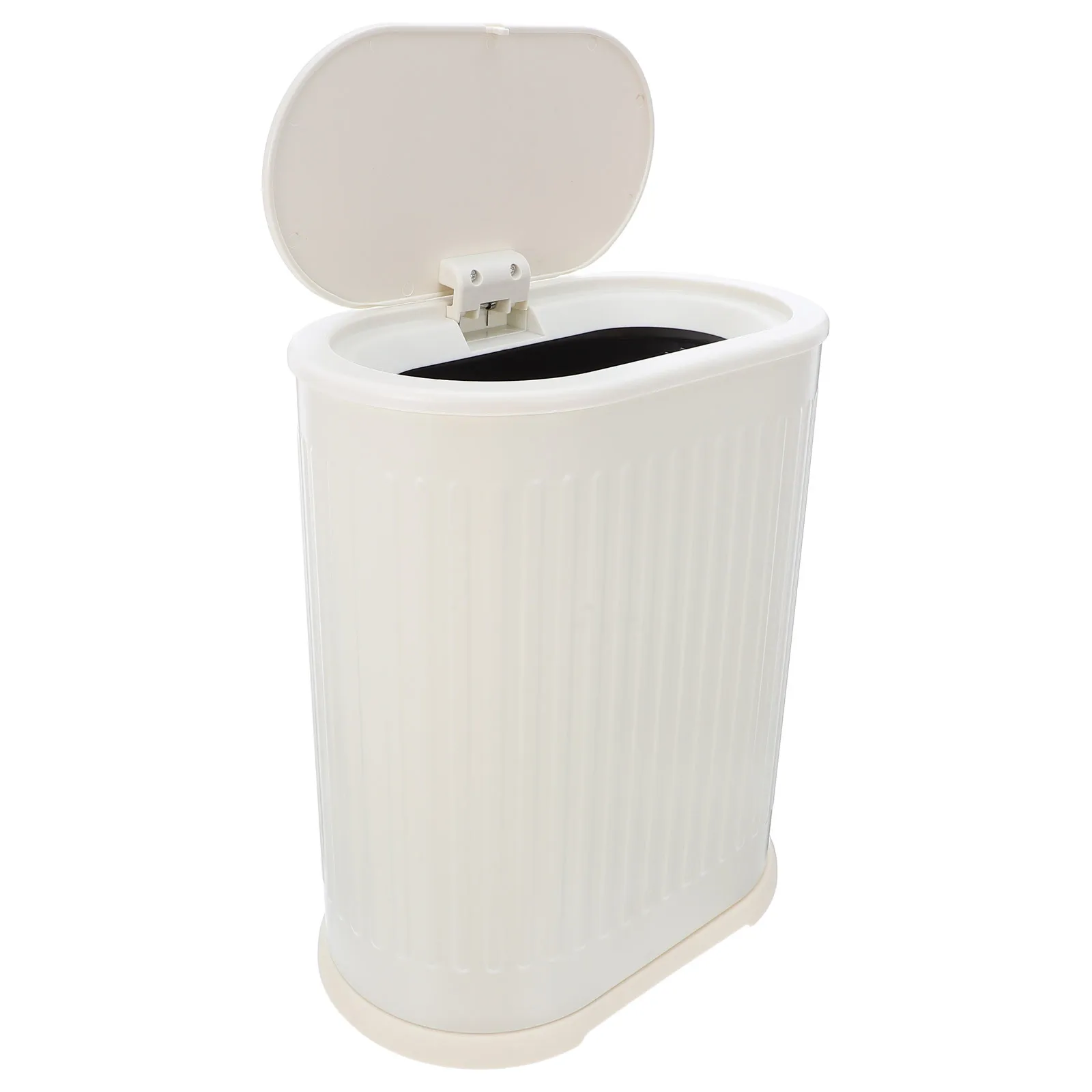 

6L Press Top Trash Can Plastic Garbage Bin With Lid For Kitchen Bathroom Office Bedroom, Bad Smell Control, Handsfree Operation,