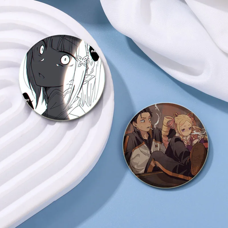 Anime Re Zero - Starting Life in Another World Brooches Cartoon Characters Badges Snap Button Pins for Backpack Decoration Gifts