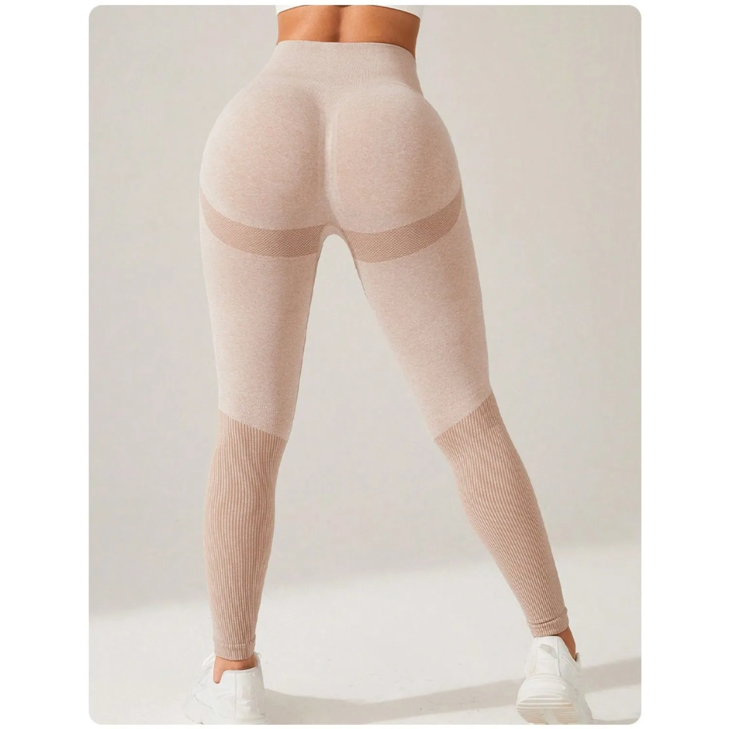 여성용 심리스 짐 하이웨이스트 요가 팬츠 힙업 야외 스포츠 타이트 웨이스트 레터 샌드 워시드 팬츠 운동 요가 레깅스