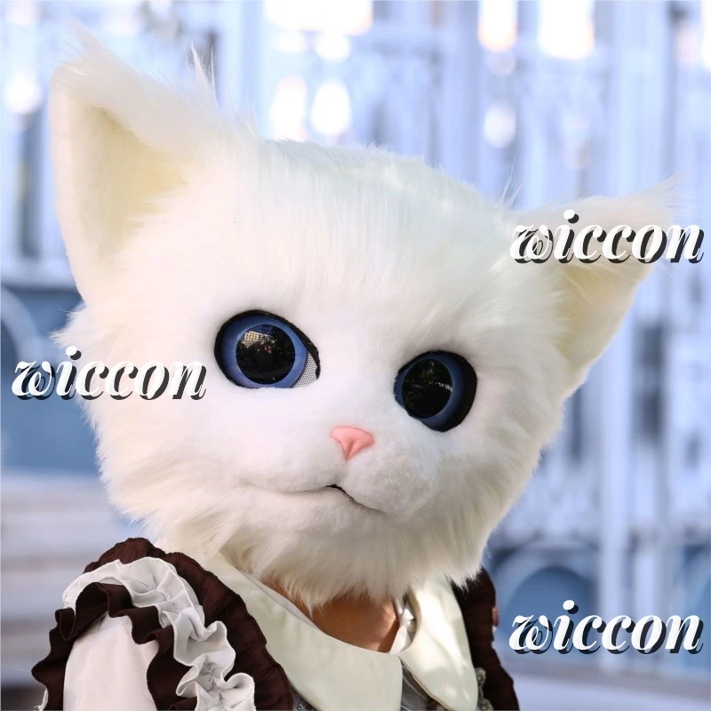 코스튬 애니메이션 코스프레 페르시아 고양이 모피 머리 마스크, 키그 모피 세트 모피 마스크, 부활절 파티 코스튬