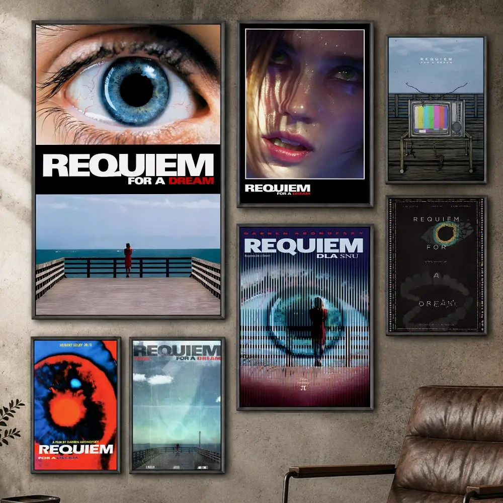 Movie Requiem For Dream Drama Classic Poster  PP Self Adhesive Home Garage Dorm Bar Wall Decor Aesthetic Retro Gift