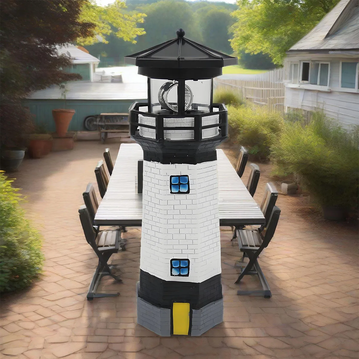 

LED Solar Lighthouse, 360 Degree Rotation Waterproof Garden Tower Statue Light, Lawn Garden Outdoor Decorative Landscape Lights