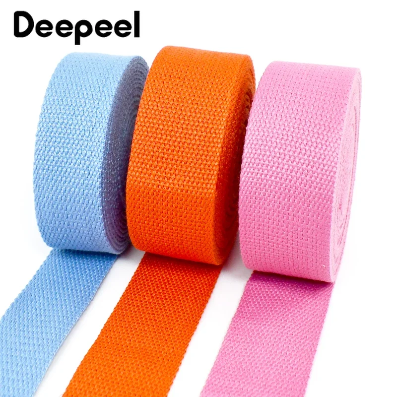 3Meters 20-50mm Cotton Webbing 1.5mm Thick Bag Strap Ribbon Luggage Backpack Tape Bias Band Clothes Belt Diy Sewing Accessories