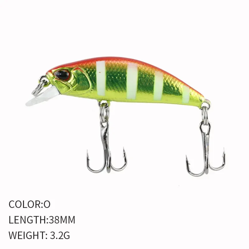 2024 Hot 38 mm 3,2 g Mini Sinking Minnow Angelköder Jerkbaits Peche Kunstköder Wobbler Köder für Forellenbarsch Karpfenangeln