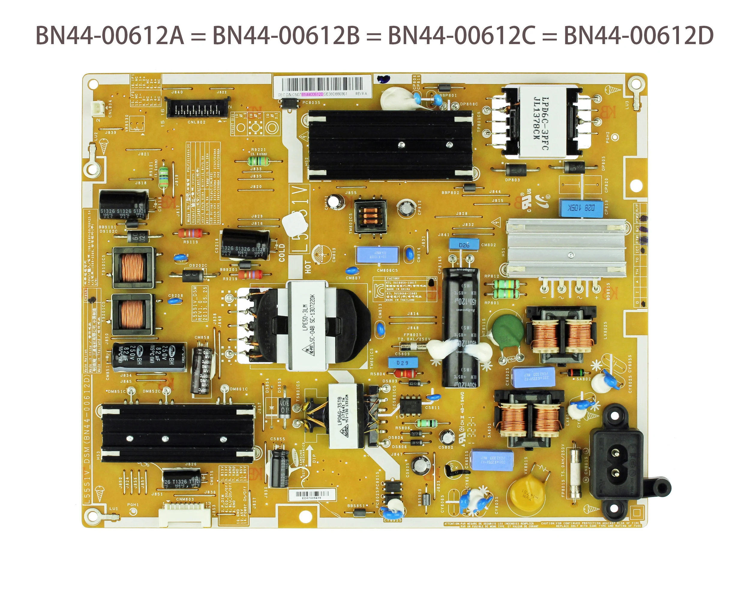 

Original Power Board BN44-00612A BN44-00612B BN44-00612C BN44-00612D is for UN50F5000AF UN50F5500AF UN50F6300AF UN50F6350AF TV